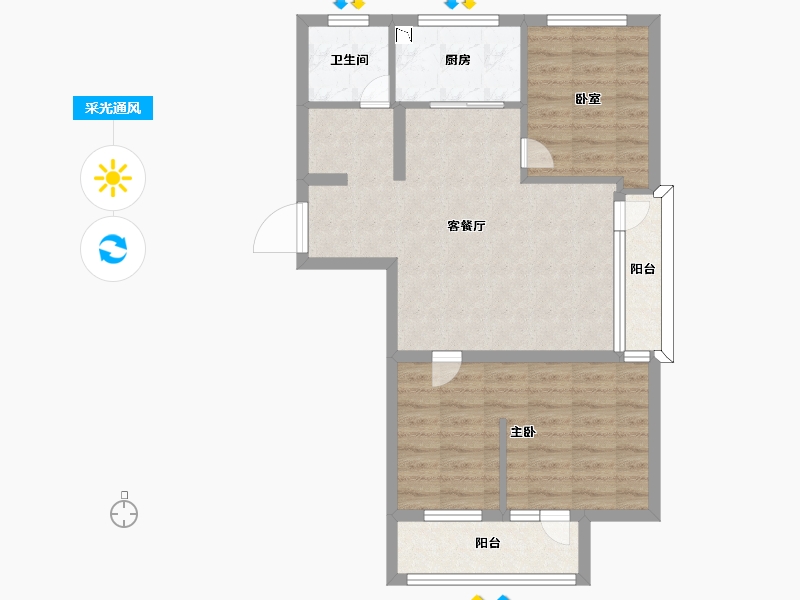 山东省-烟台市-磁山温泉小镇-71.00-户型库-采光通风