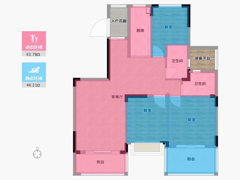 浙江省-绍兴市-恒大悦珑府-106.00-户型库-动静分区