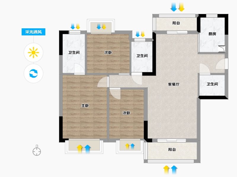 江西省-赣州市-澜山·原著-87.27-户型库-采光通风