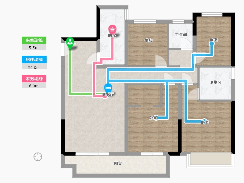 安徽省-合肥市-东方春晓小区-100.24-户型库-动静线