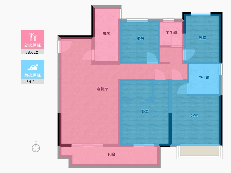 安徽省-合肥市-东方春晓小区-100.24-户型库-动静分区