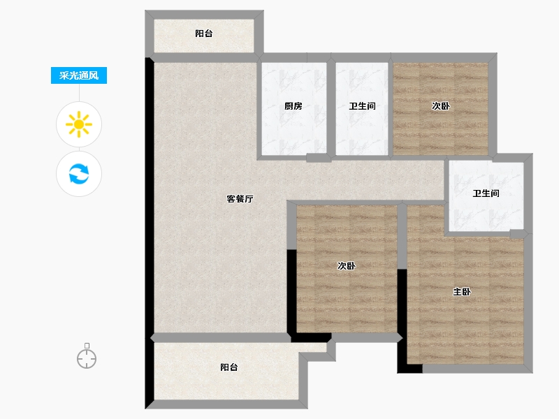 江西省-赣州市-东方君庭-92.00-户型库-采光通风