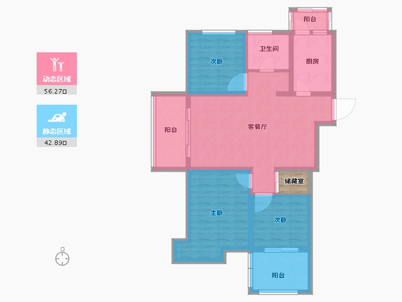 安徽省-宣城市-世家花园-90.81-户型库-动静分区