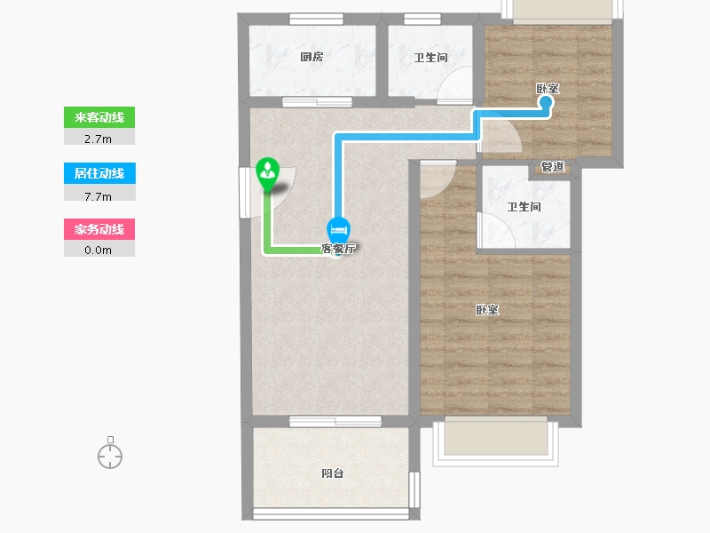 河南省-郑州市-雅居乐海南清水湾-64.31-户型库-动静线