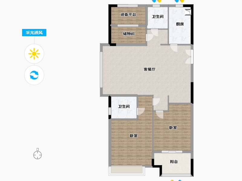 浙江省-宁波市-漫悦湾-139.63-户型库-采光通风