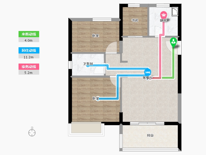 福建省-泉州市-特房锦绣香里-70.00-户型库-动静线