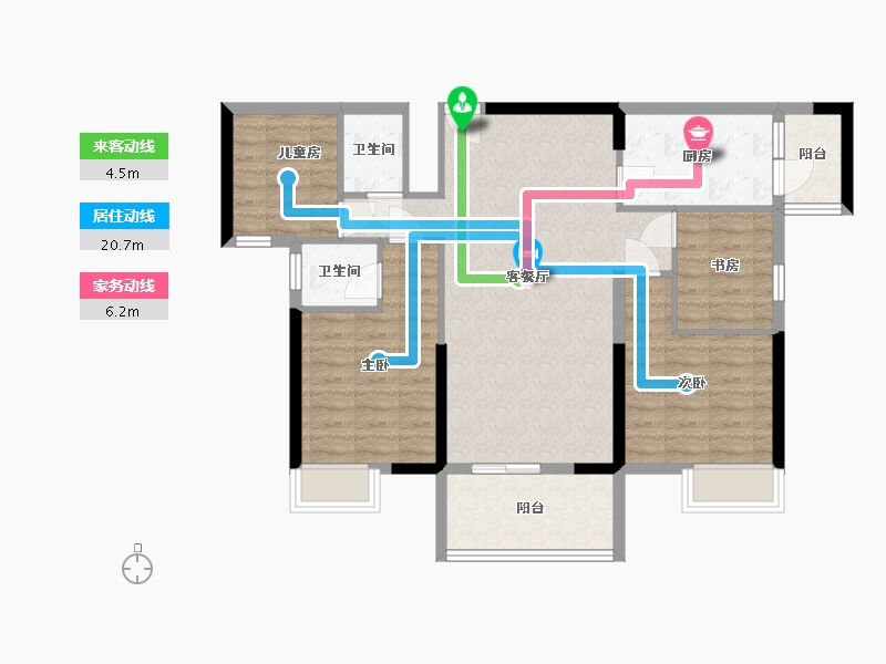 江西省-赣州市-宝义·家和院-87.06-户型库-动静线