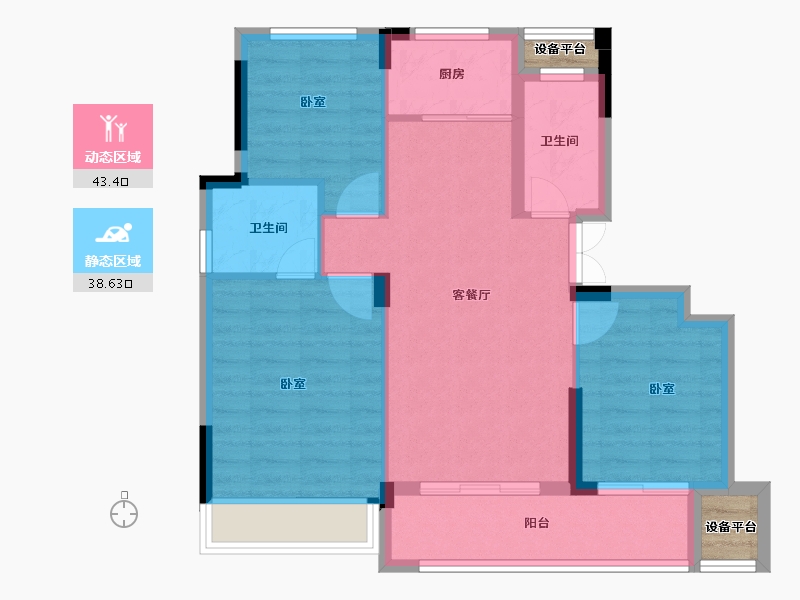 浙江省-衢州市-志城江山郡-76.00-户型库-动静分区