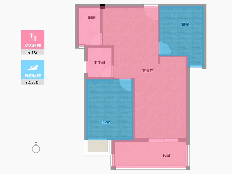 福建省-漳州市-映山红花园-64.44-户型库-动静分区