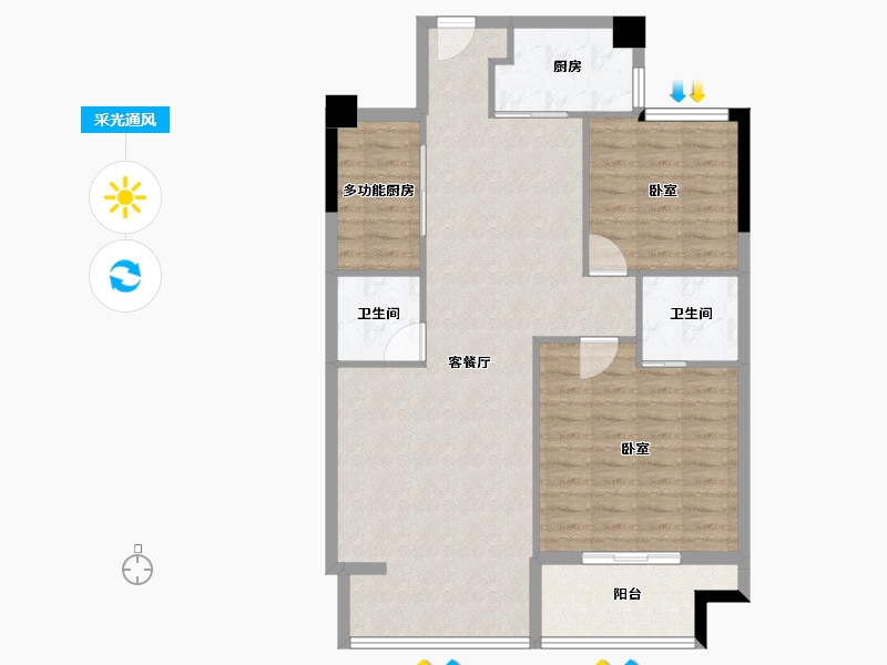 福建省-莆田市-融头新城-96.00-户型库-采光通风