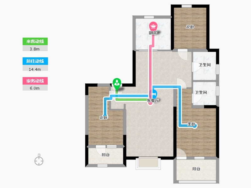 山东省-青岛市-珠山秀谷御墅-108.00-户型库-动静线