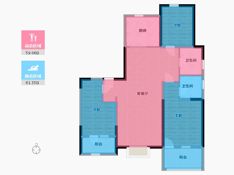 山东省-青岛市-珠山秀谷御墅-108.00-户型库-动静分区