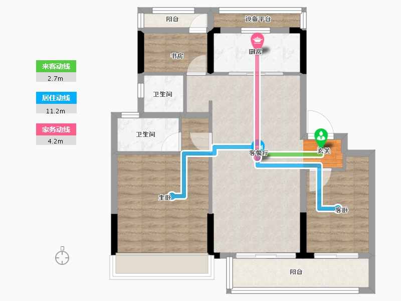 浙江省-衢州市-碧桂园江湾半岛-82.00-户型库-动静线