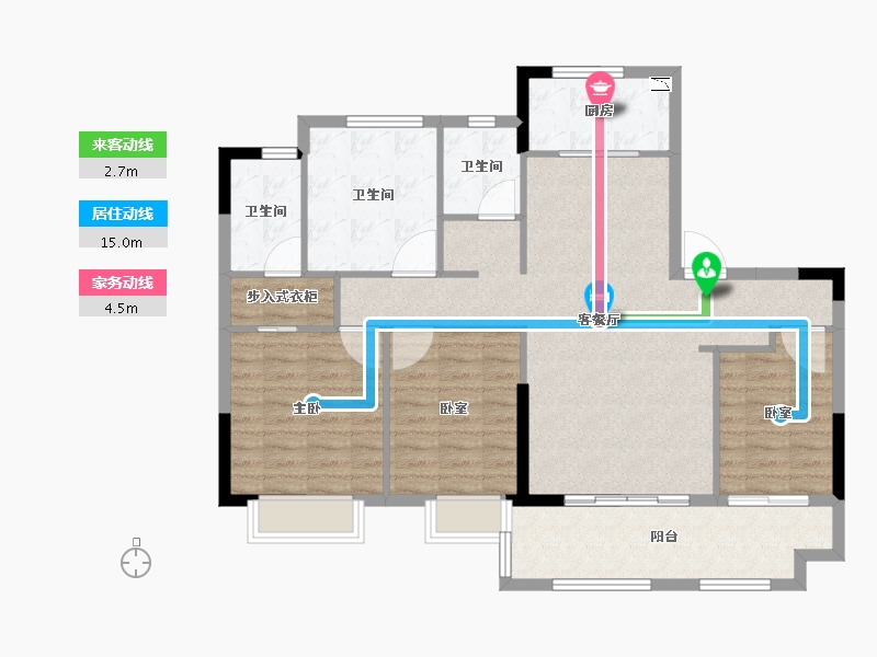 福建省-泉州市-璀璨壹号-103.99-户型库-动静线