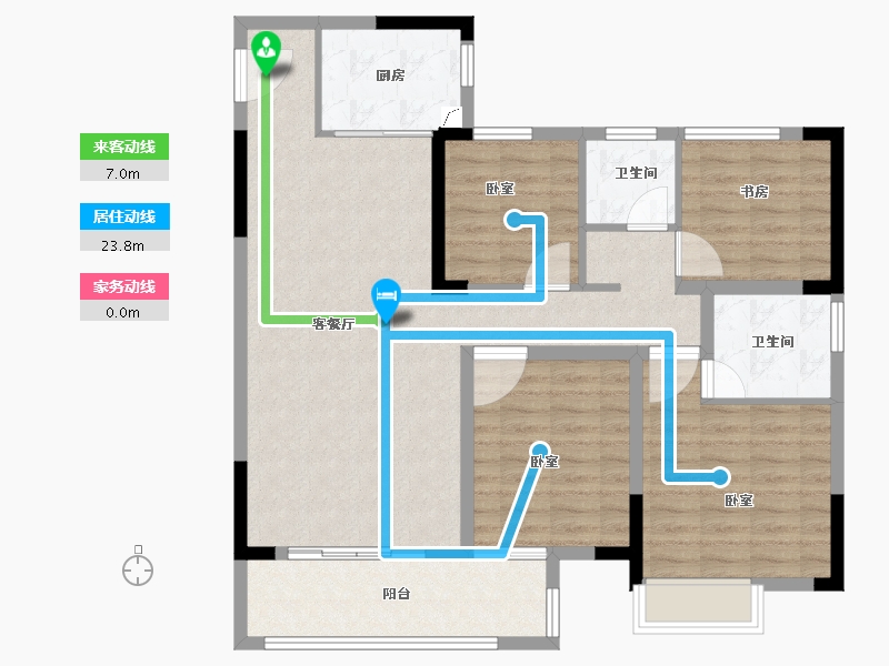 安徽省-合肥市-蓝光芙蓉香颂-105.10-户型库-动静线