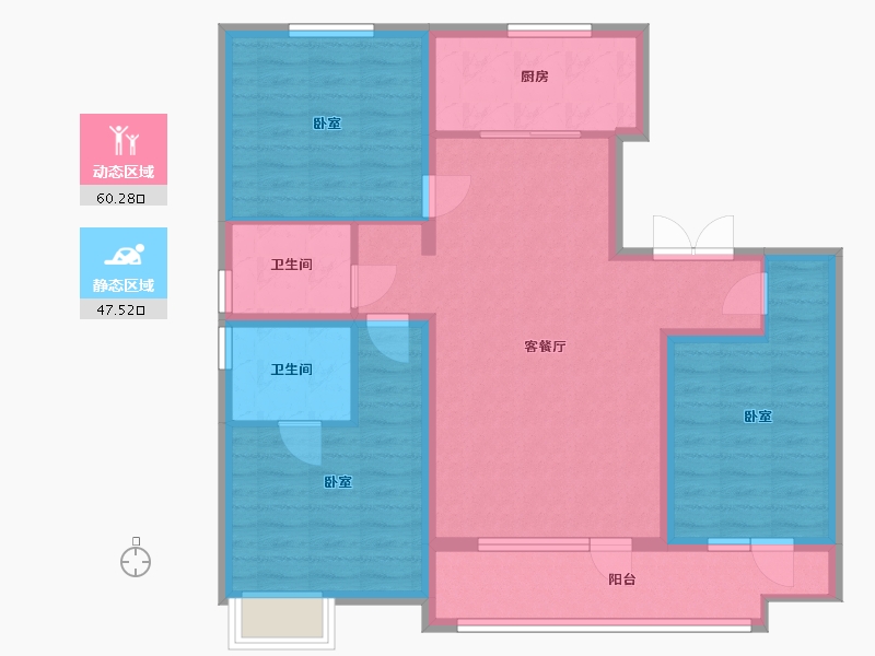 宁夏回族自治区-银川市-荆门 江山阅-96.25-户型库-动静分区