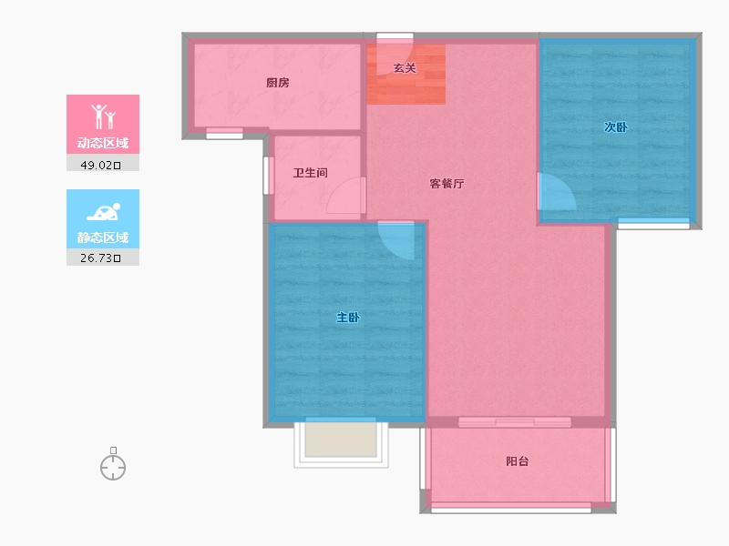 安徽省-黄山市-黄山学府苑-68.91-户型库-动静分区