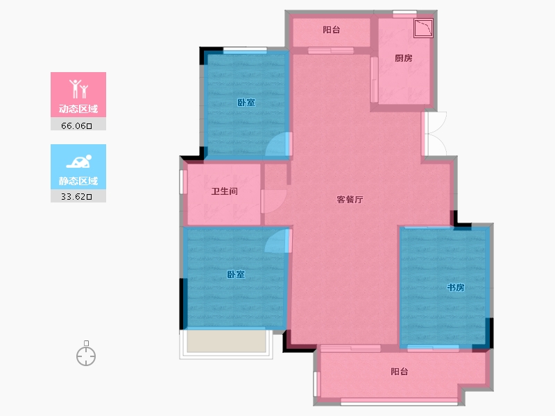 安徽省-合肥市-东方春晓小区-89.82-户型库-动静分区