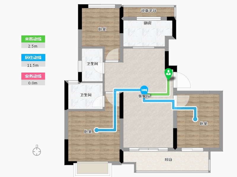 浙江省-舟山市-三盛南沙里-82.00-户型库-动静线