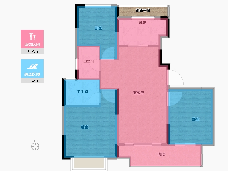 浙江省-舟山市-三盛南沙里-82.00-户型库-动静分区