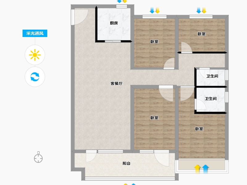 山东省-滨州市-丽景馨居二期-112.00-户型库-采光通风