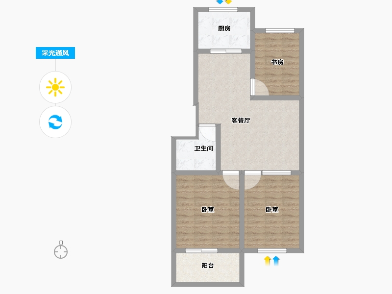 山东省-潍坊市-银河花园C区二期-77.01-户型库-采光通风