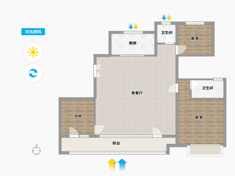 宁夏回族自治区-银川市-光耀·贺兰府-114.00-户型库-采光通风