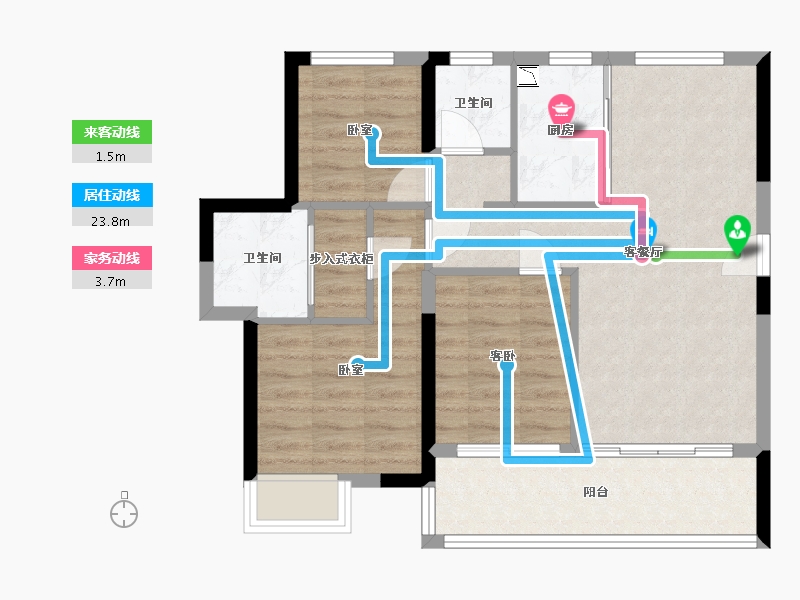 浙江省-湖州市-合生杭州湾国际新城-72.00-户型库-动静线