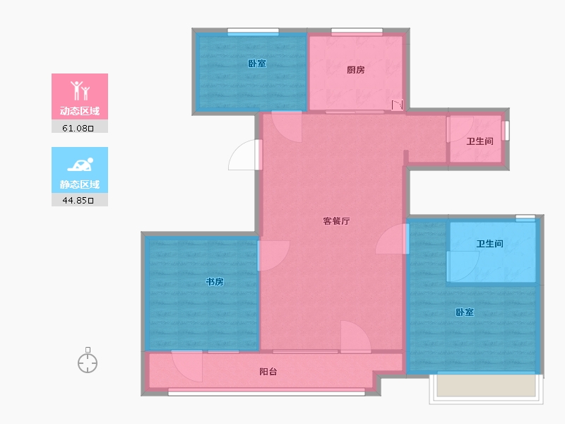 宁夏回族自治区-银川市-光耀·贺兰府-96.00-户型库-动静分区