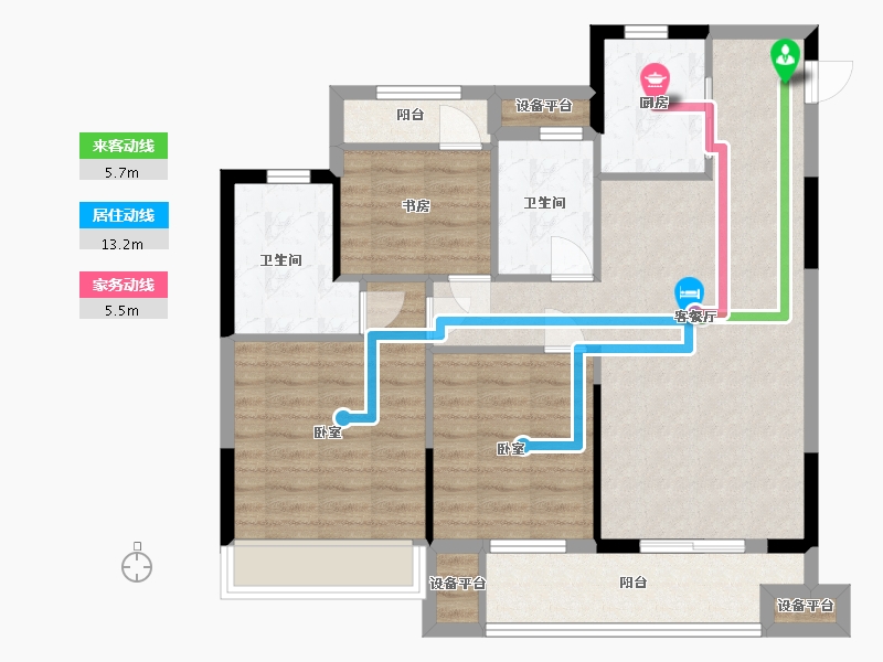 浙江省-温州市-德信东宸里-88.00-户型库-动静线