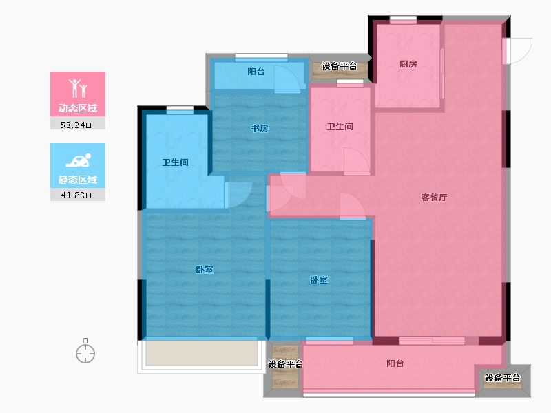 浙江省-温州市-德信东宸里-88.00-户型库-动静分区