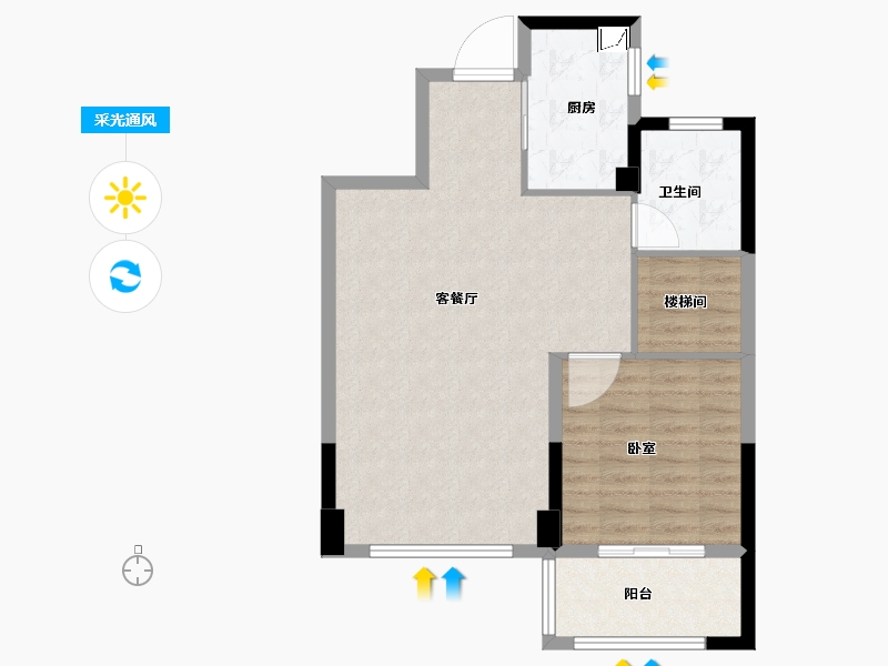 福建省-泉州市-奥能金港湾-71.00-户型库-采光通风