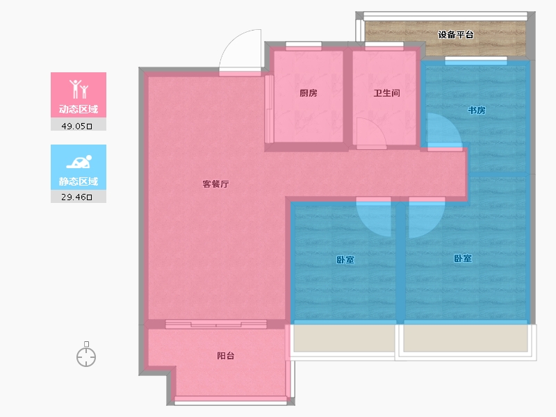 安徽省-合肥市-文一锦门北韵-73.00-户型库-动静分区