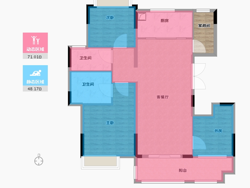 安徽省-芜湖市-华强江城九里-113.01-户型库-动静分区