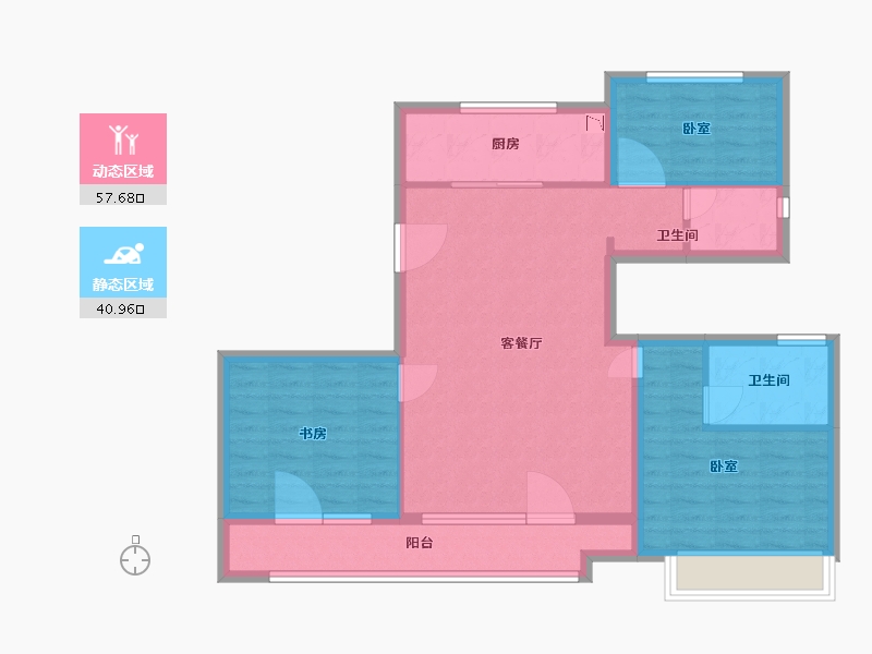 宁夏回族自治区-银川市-光耀·贺兰府-88.00-户型库-动静分区