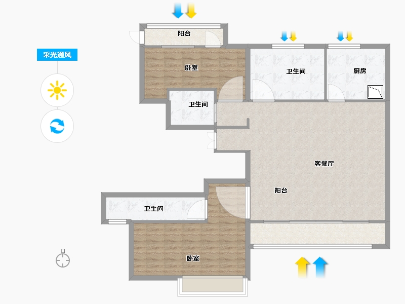 山东省-菏泽市-新洲欧洲城-122.00-户型库-采光通风