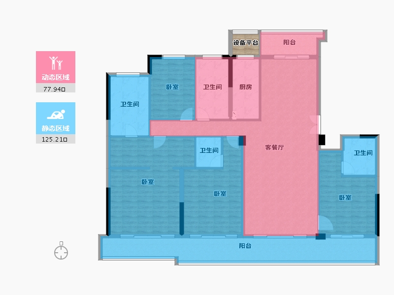 浙江省-绍兴市-金昌樾府-188.14-户型库-动静分区