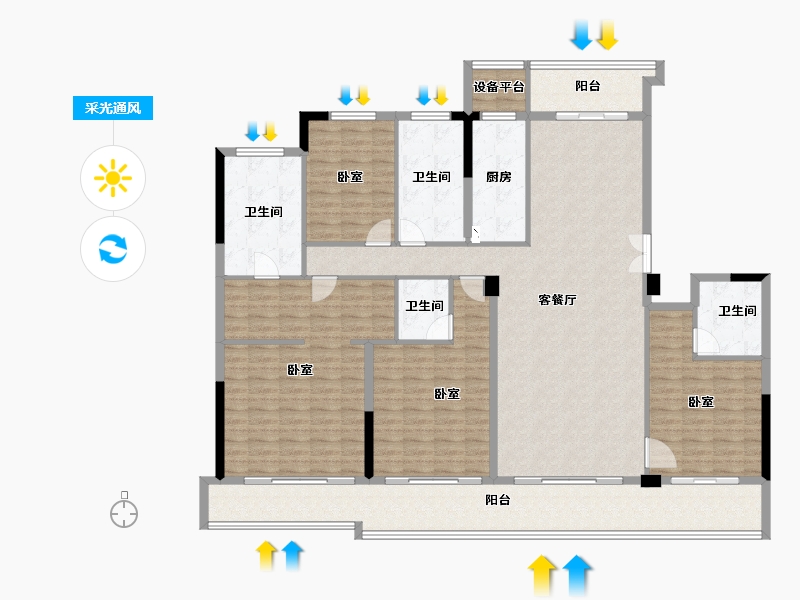 浙江省-绍兴市-金昌樾府-188.14-户型库-采光通风