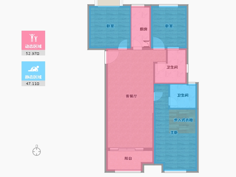 福建省-泉州市-中骏丽景府-90.00-户型库-动静分区