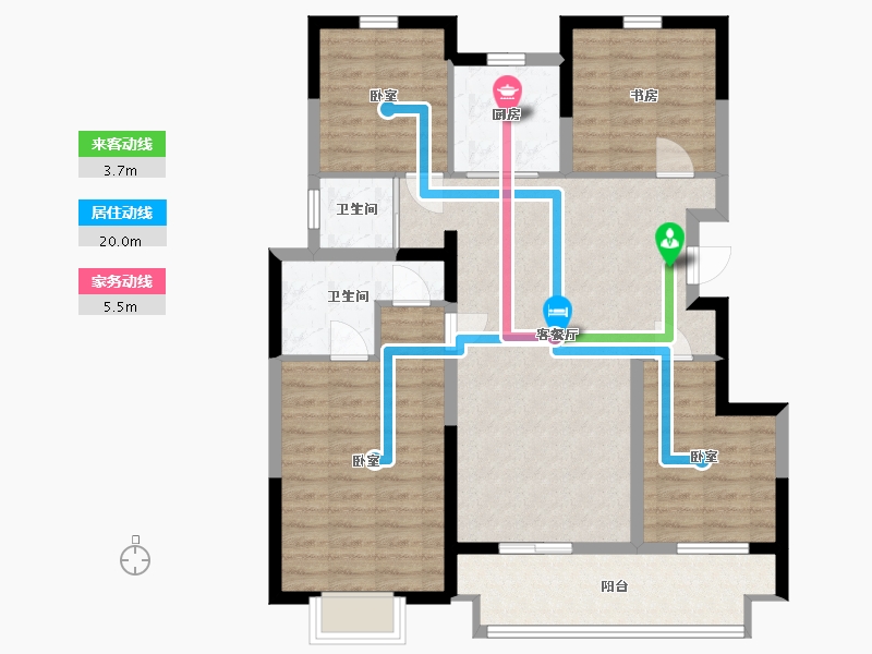 浙江省-嘉兴市-荣安卓越·悦珑庭-100.20-户型库-动静线