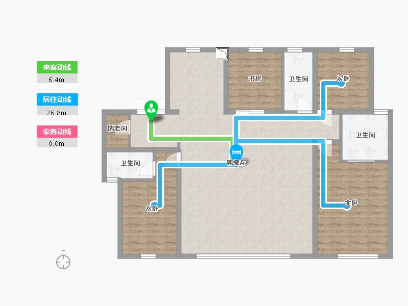 山东省-青岛市-绿地凤栖澜玥-134.67-户型库-动静线