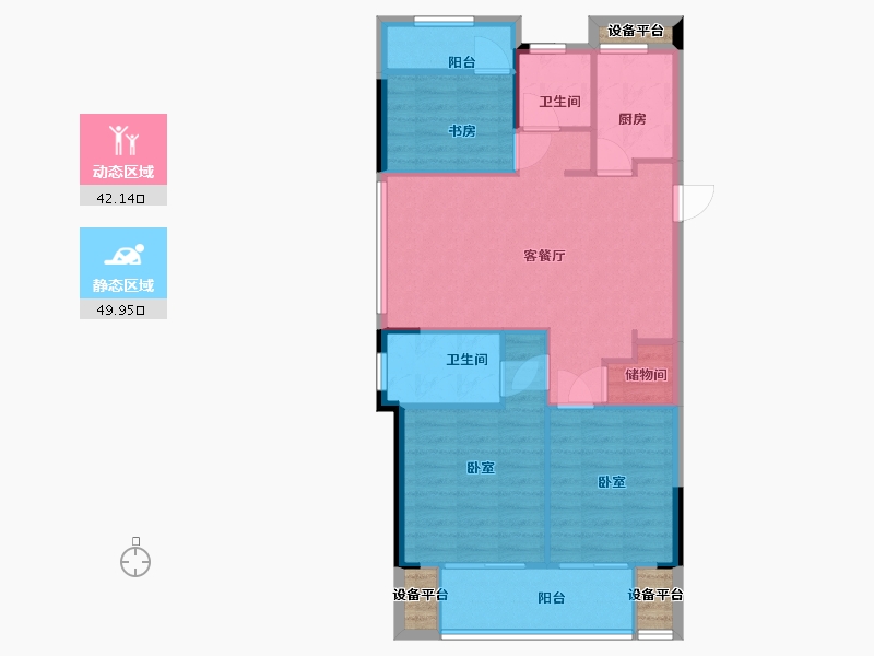 浙江省-温州市-德信东宸里-87.00-户型库-动静分区