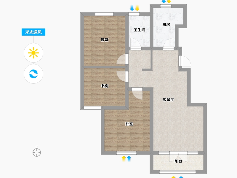 山东省-青岛市-新兴中心城-73.52-户型库-采光通风