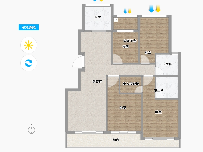 浙江省-舟山市-绿城·海棠园-108.01-户型库-采光通风