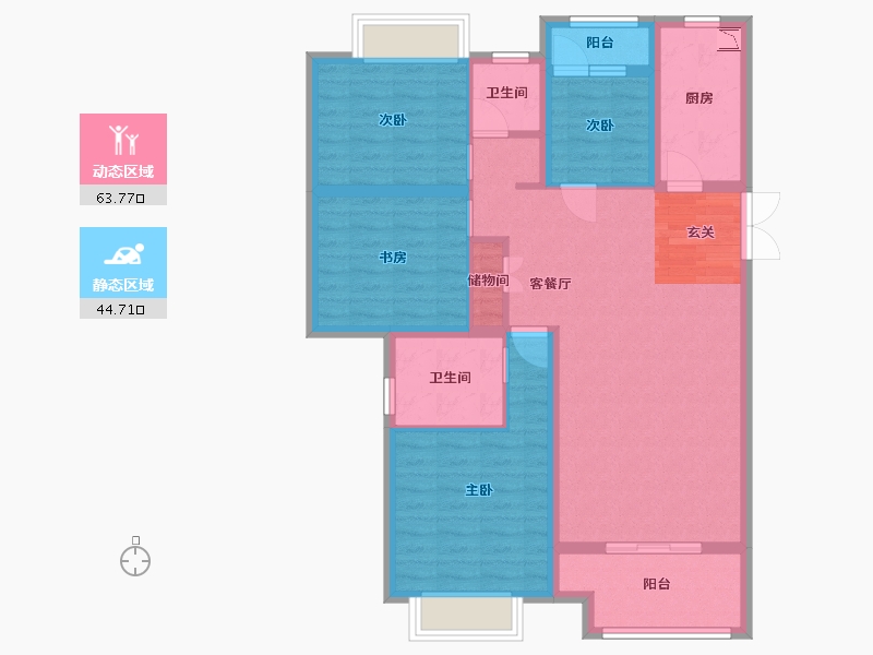 江西省-赣州市-凯旋城-96.38-户型库-动静分区