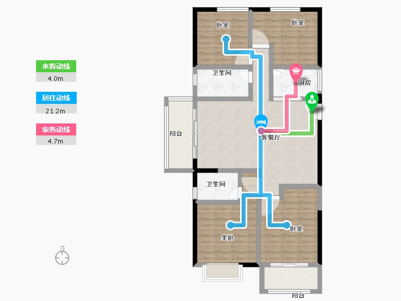 福建省-泉州市-碧桂园万顺城央壹品-103.99-户型库-动静线