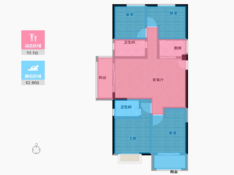 福建省-泉州市-碧桂园万顺城央壹品-103.99-户型库-动静分区