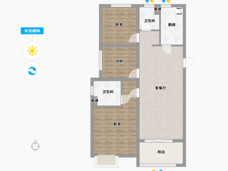 浙江省-湖州市-合生杭州湾国际新城-84.00-户型库-采光通风