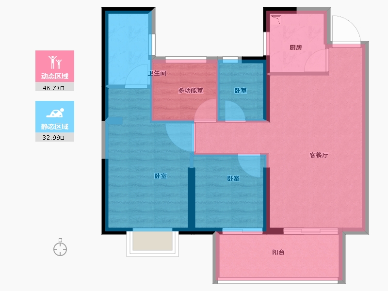 福建省-龙岩市-碧桂园德兴·时代城-71.00-户型库-动静分区