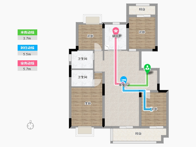 江西省-赣州市-中梁蟠龙府-104.00-户型库-动静线